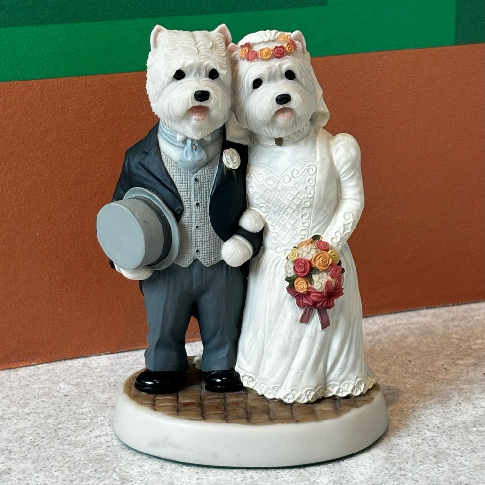 Country Companions Robert Harris White Wedding GC04 Dog Figurine Vintage